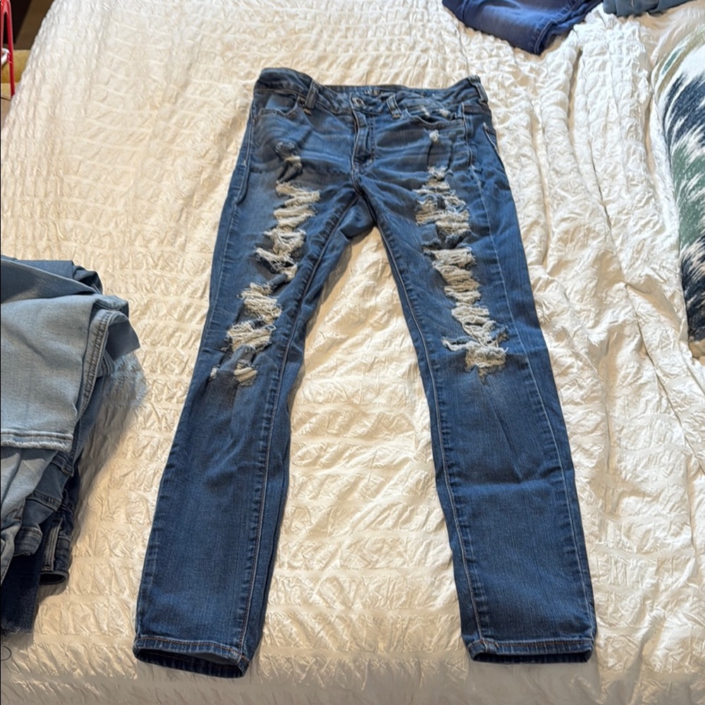 American Eagle Outfitters Blue Skinny Jeans Classic Style
